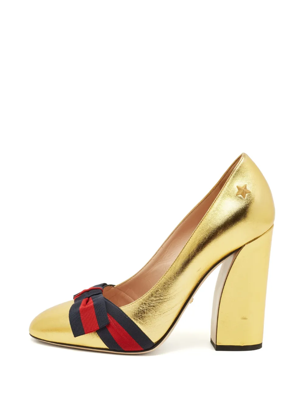 Gucci Pre-Owned Web bow-embellished pumps - Oro