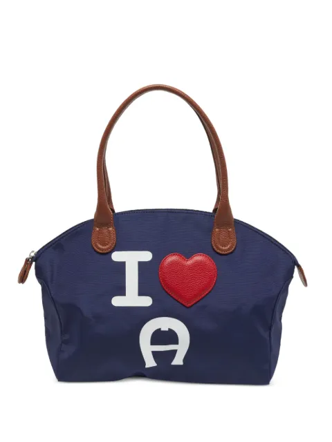 Aigner Kids I Love logo印花手提包