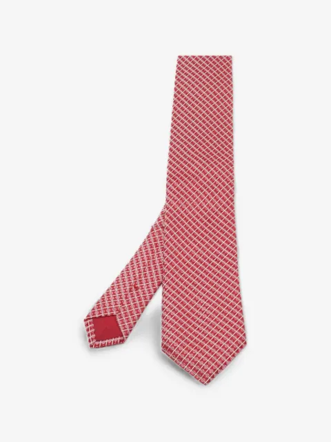 BOSS geometric-patterned jacquard tie