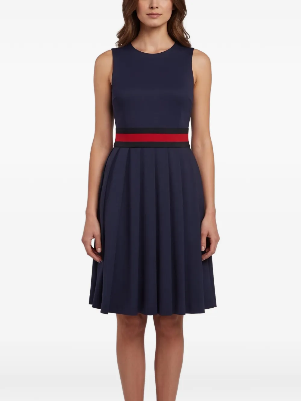 Gucci Pre-Owned Web-stripe pleated mini dress - Blu