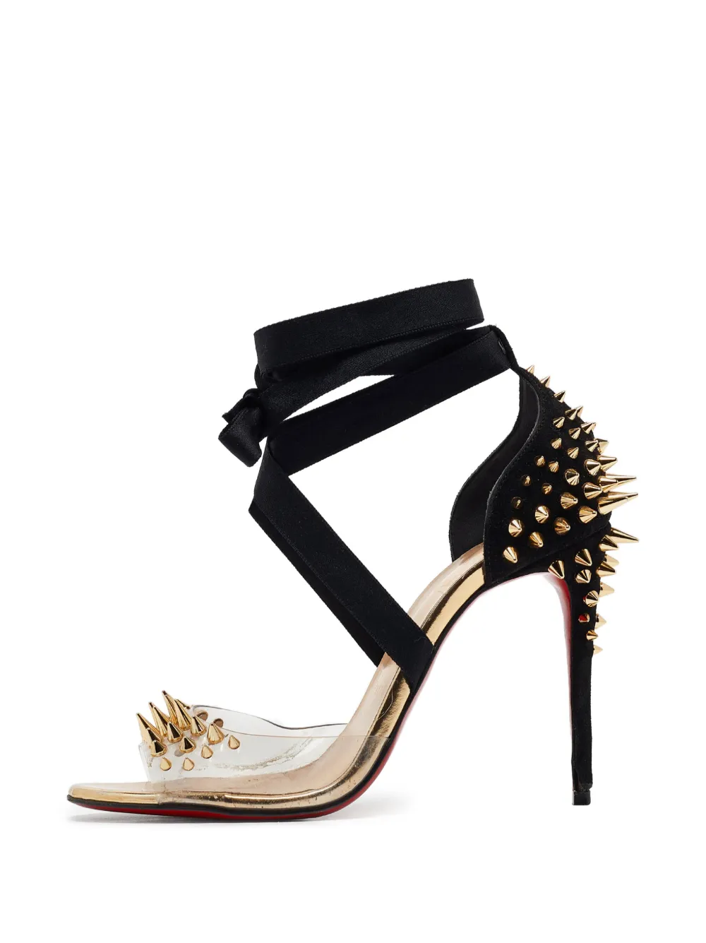 Christian Louboutin Pre-Owned Barbarissima spiked ankle-strap heeled sandals - Schwarz