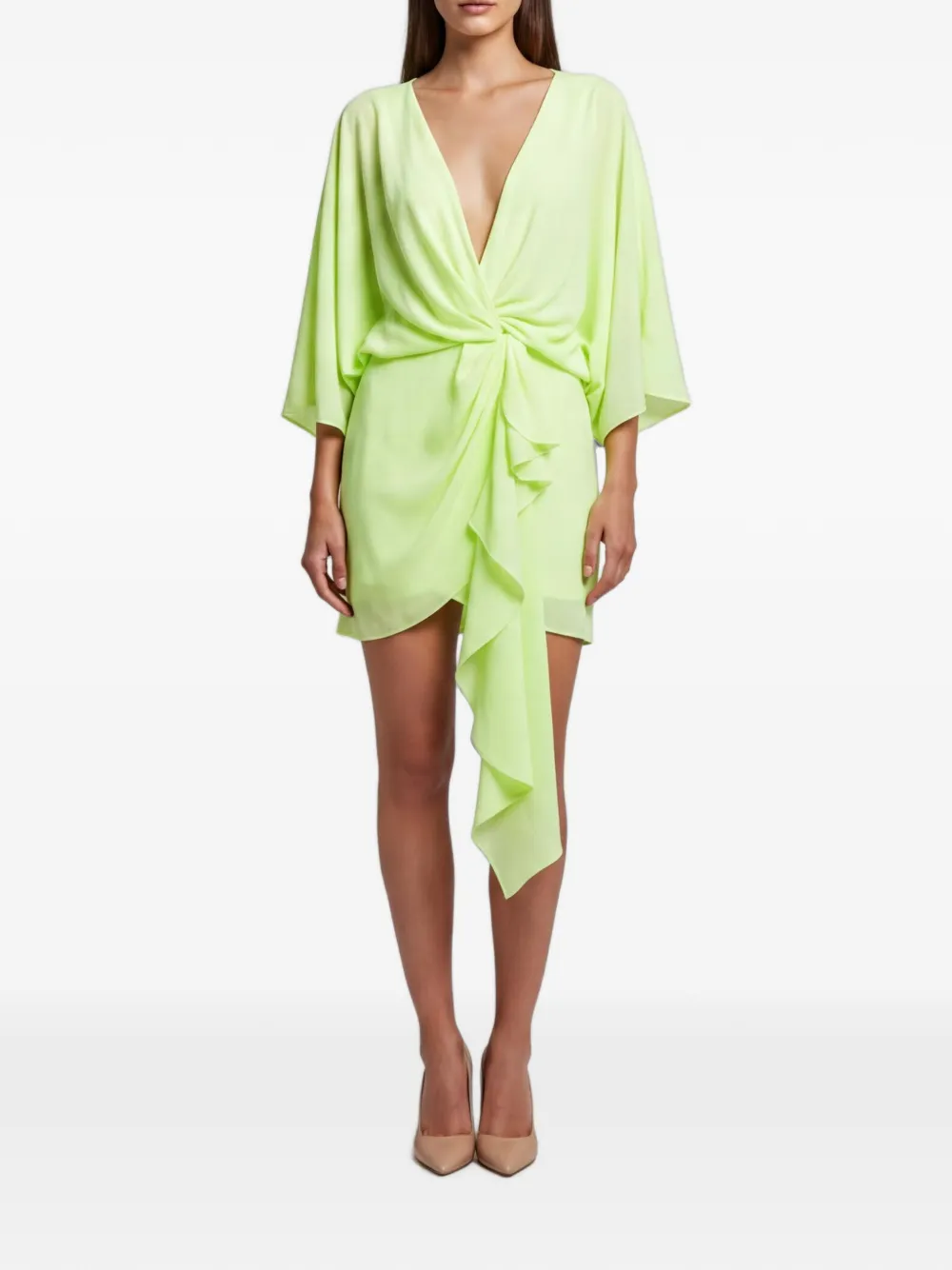 Acler Abito corto Laurel con nodo - Verde