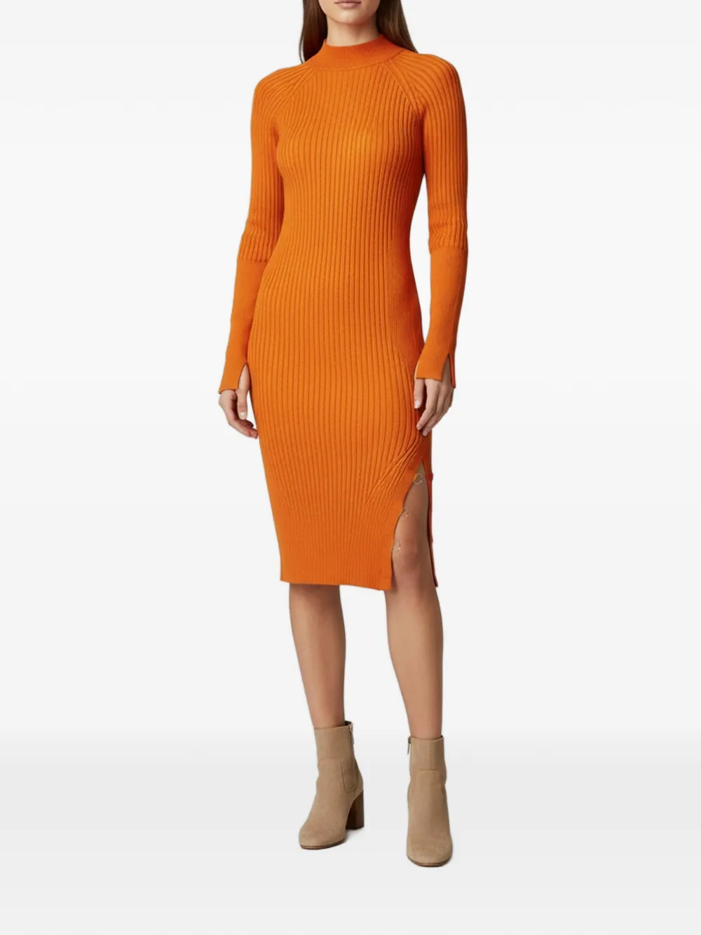 Jacquemus Pre-Owned rib-knit midi dress - Orange