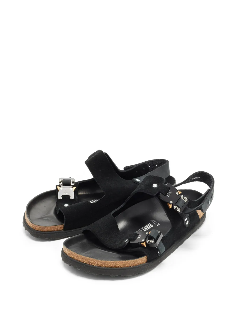 Christian Dior Pre-Owned x Birkenstock flache Slingback-Sandalen - Schwarz
