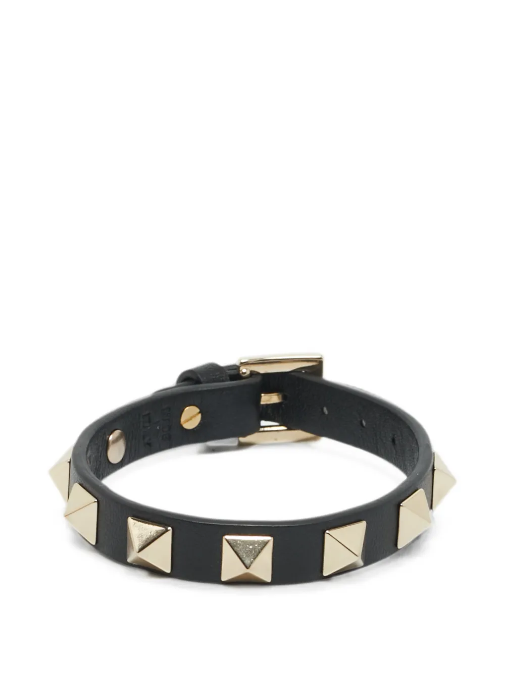 Valentino Garavani Pre-Owned Rockstud leather bracelet - Nero