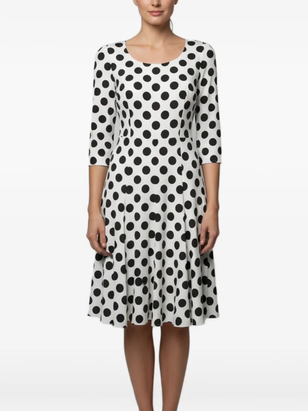 Dolce & Gabbana Pre-Owned midi polka dot-print long-sleeve dress - Bianco