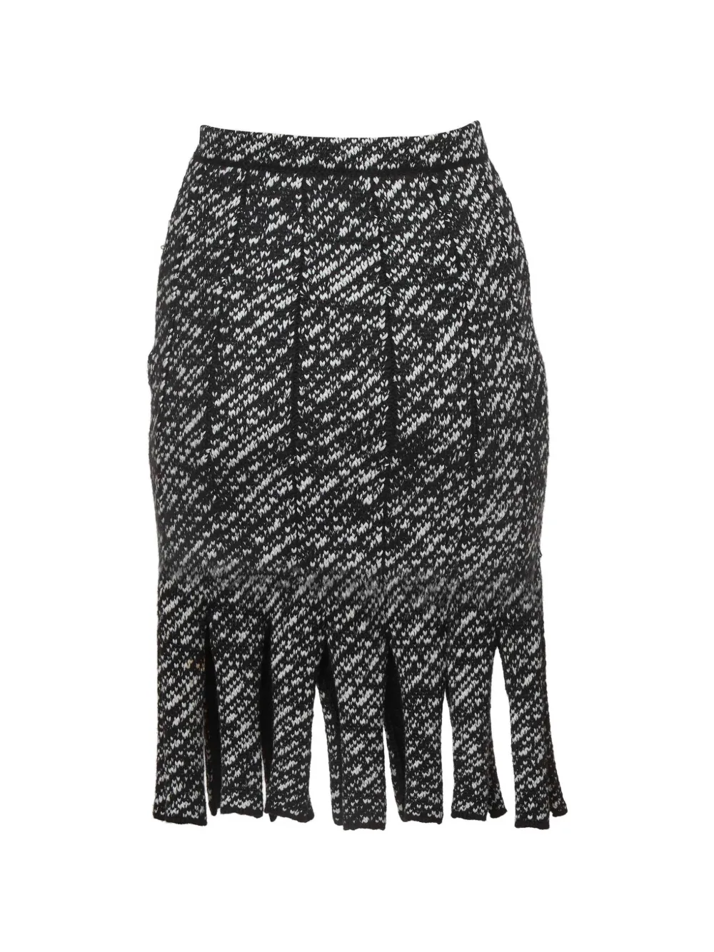 Christian Dior Pre-Owned fringed knit midi skirt - Schwarz