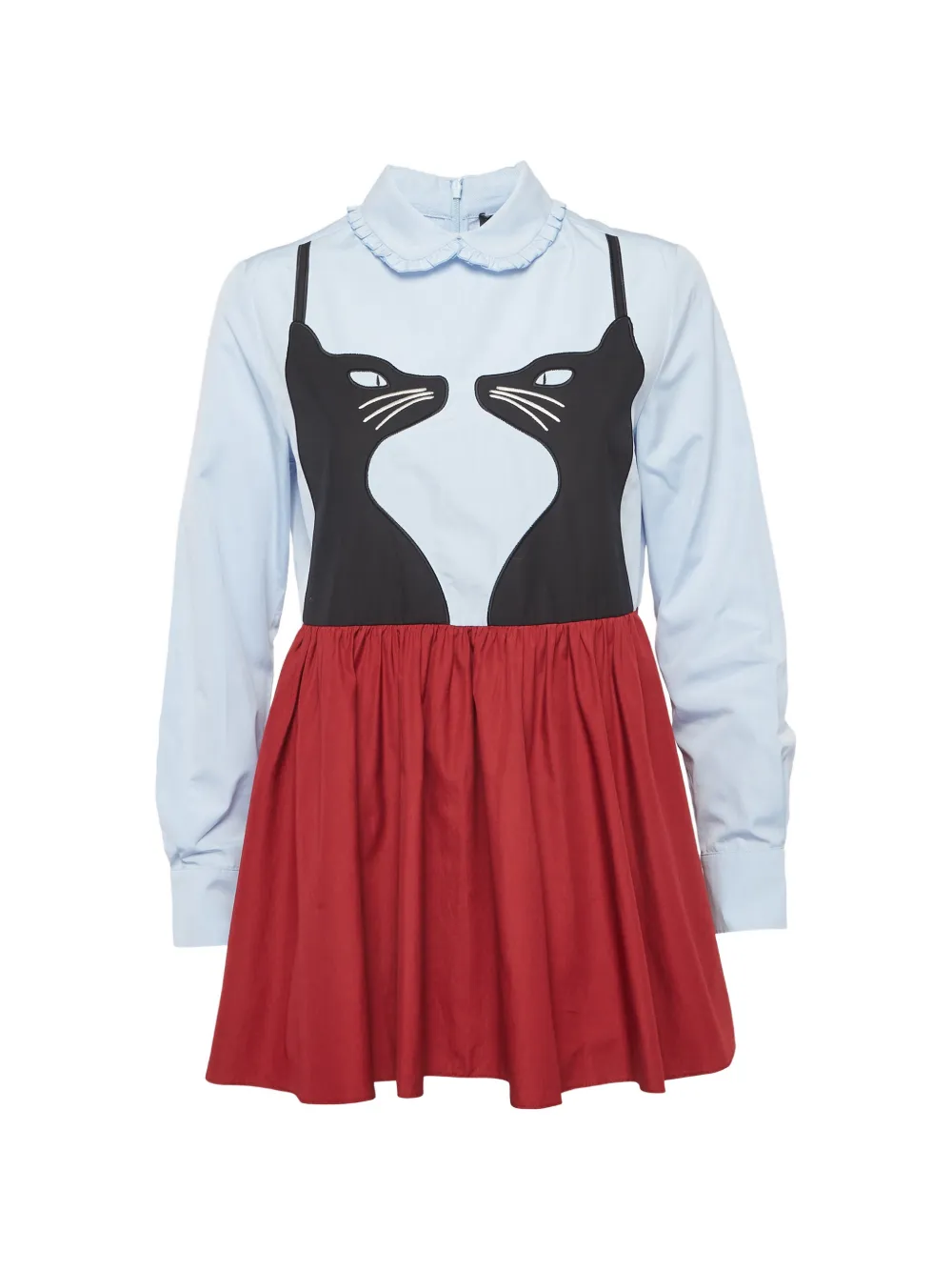 Weekend Max Mara cat-motif peplum-hem blouse - Blu