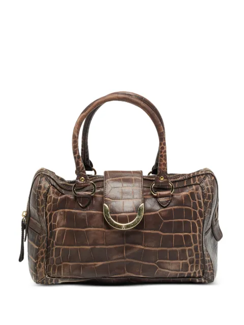 Aigner Vintage bolsa satchel con efecto de piel de cocodrilo