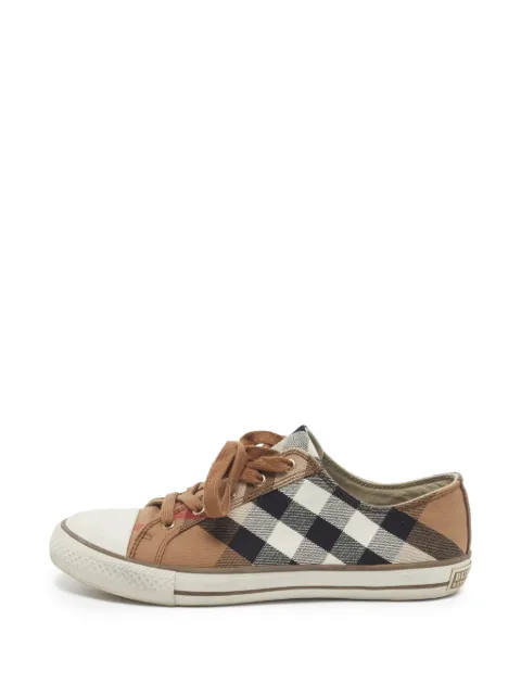 Burberry Pre-Owned zapatillas House Check con ribete de cuero