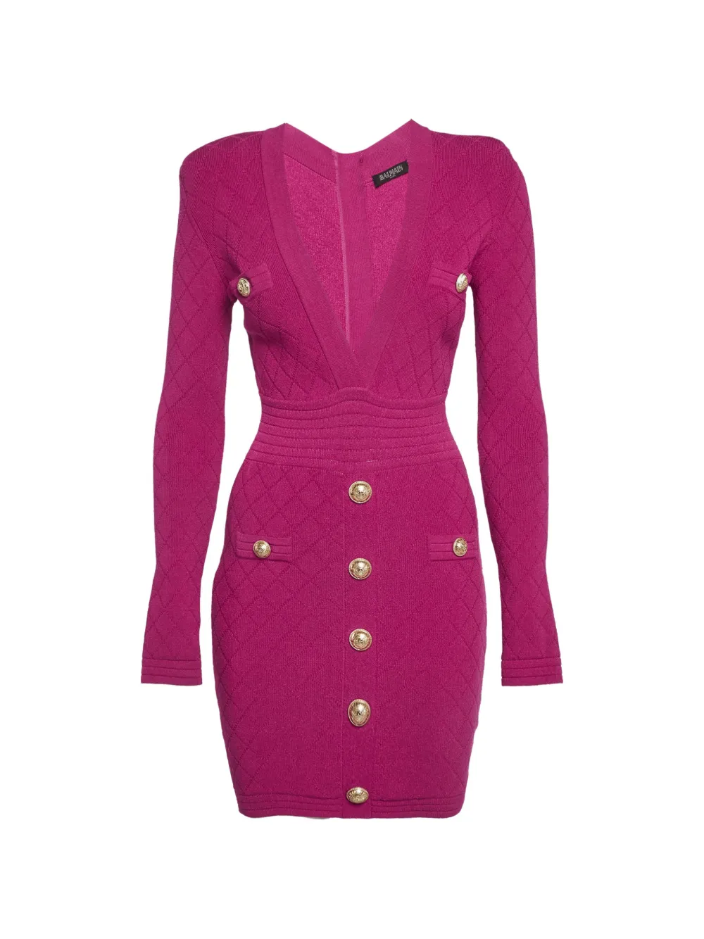 Balmain Pre-Owned mini button-detail jacquard-knit dress - Rosa