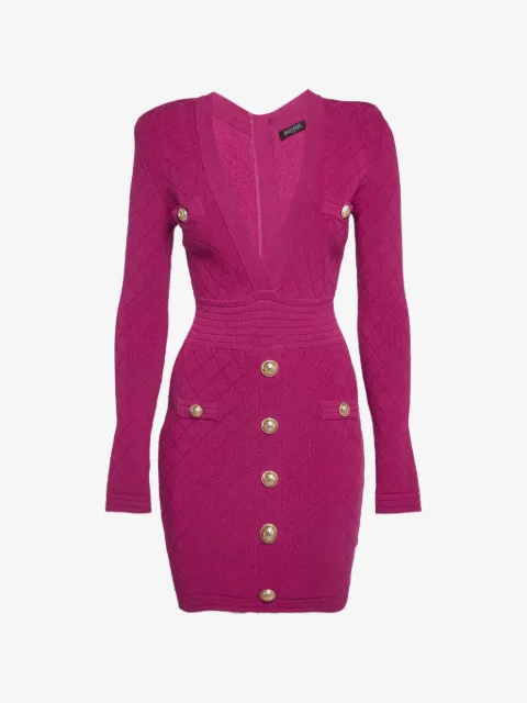 Balmain Pre-Owned жаккардовое платье мини с пуговицами