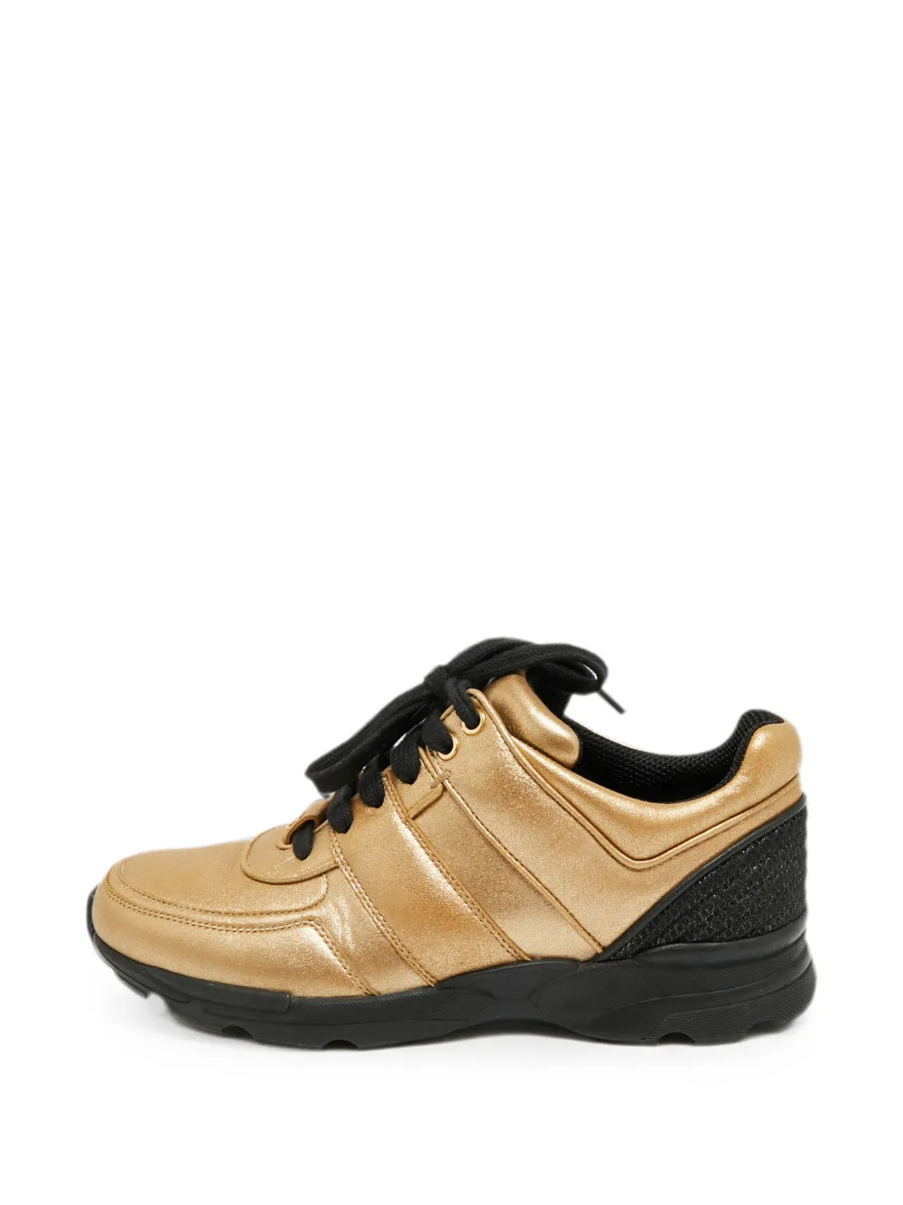 CHANEL Pre-Owned Sneakers mit Tweed-Einsatz - Gold