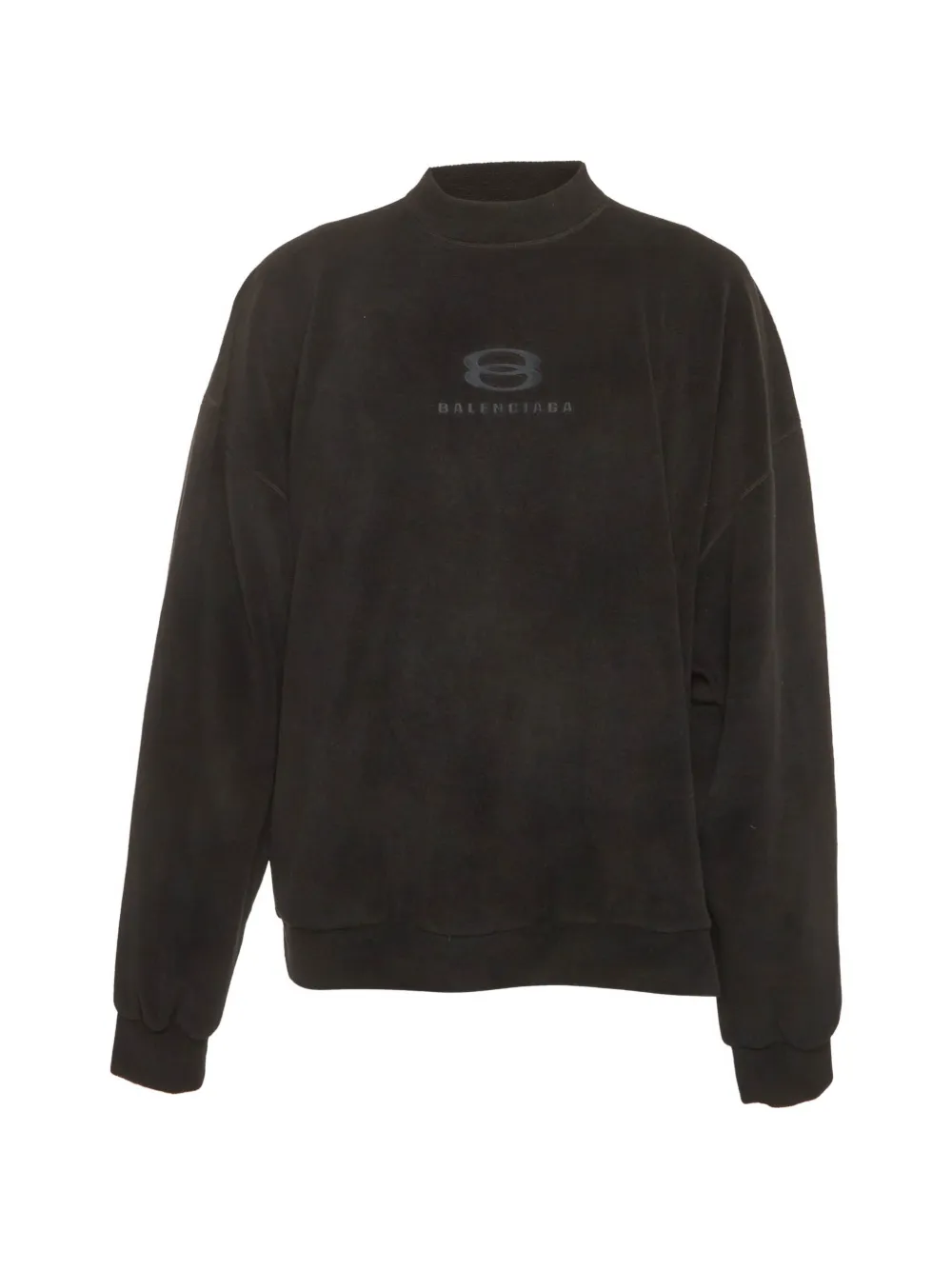 Balenciaga Pre-Owned logo-embroidered fleece sweatshirt - Nero