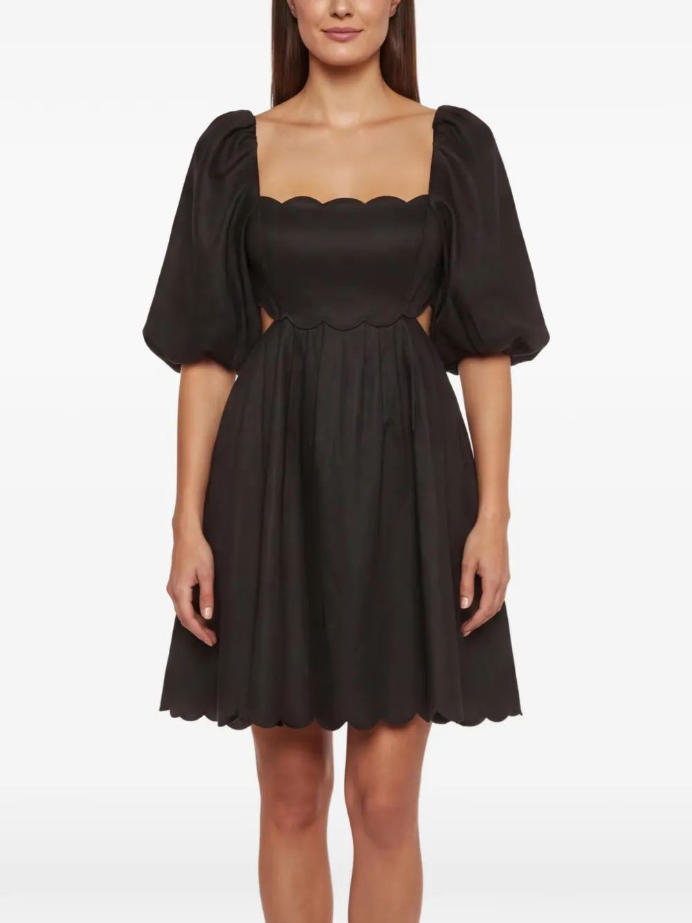 ZIMMERMANN open-back puff-sleeves mini dress - Nero