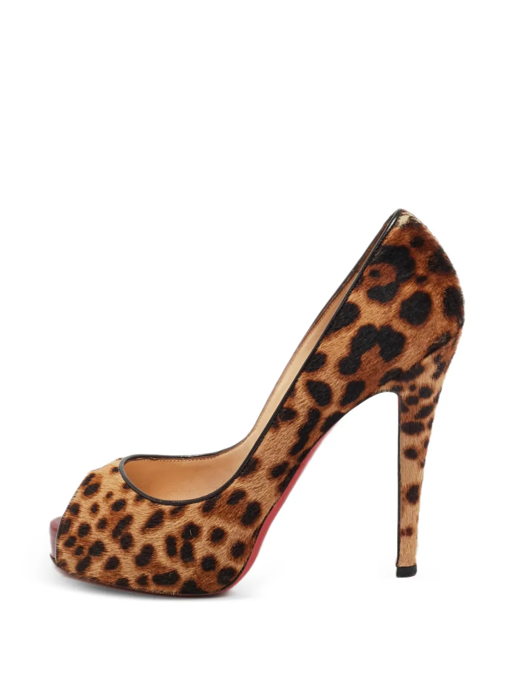 Christian Louboutin Pre-Owned Lady Peep leopard-print pumps - Nude