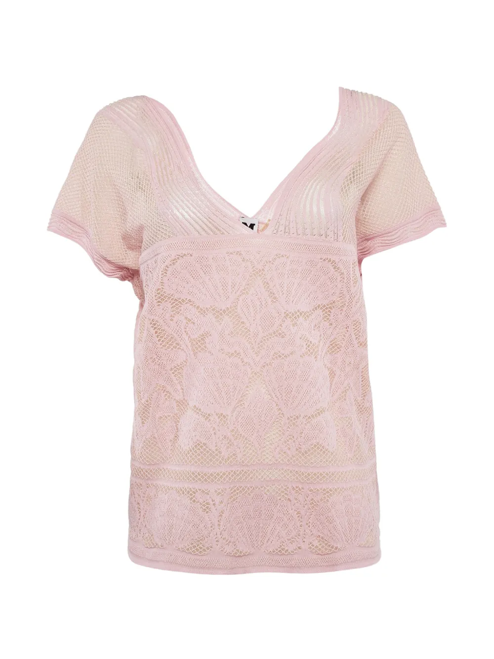 Missoni Pre-Owned seashell-motif V-neck top - Rosa