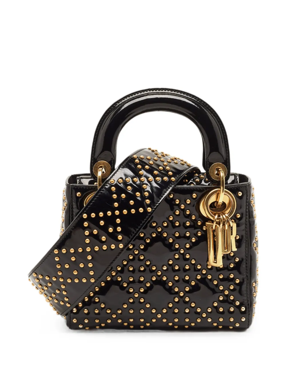 Christian Dior Pre-Owned 2017 Lady Dior studded mini bag - Nero