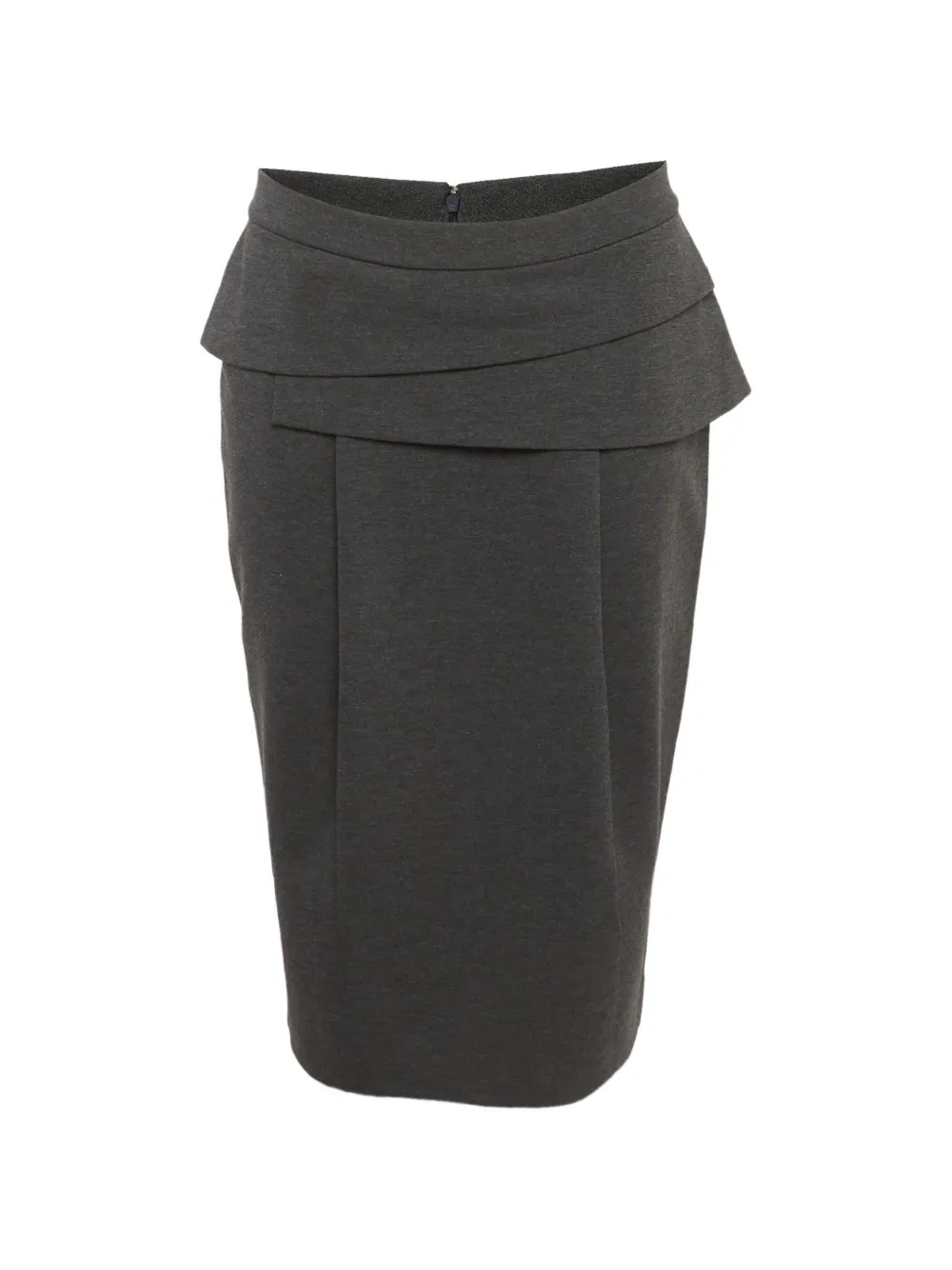 Emporio Armani Pre-Owned layered pencil midi skirt - Grau