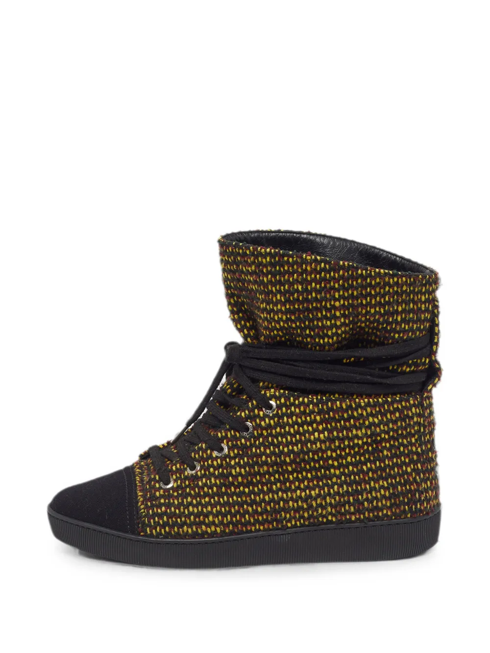 CHANEL Pre-Owned tweed hi-top sneakers - Gelb