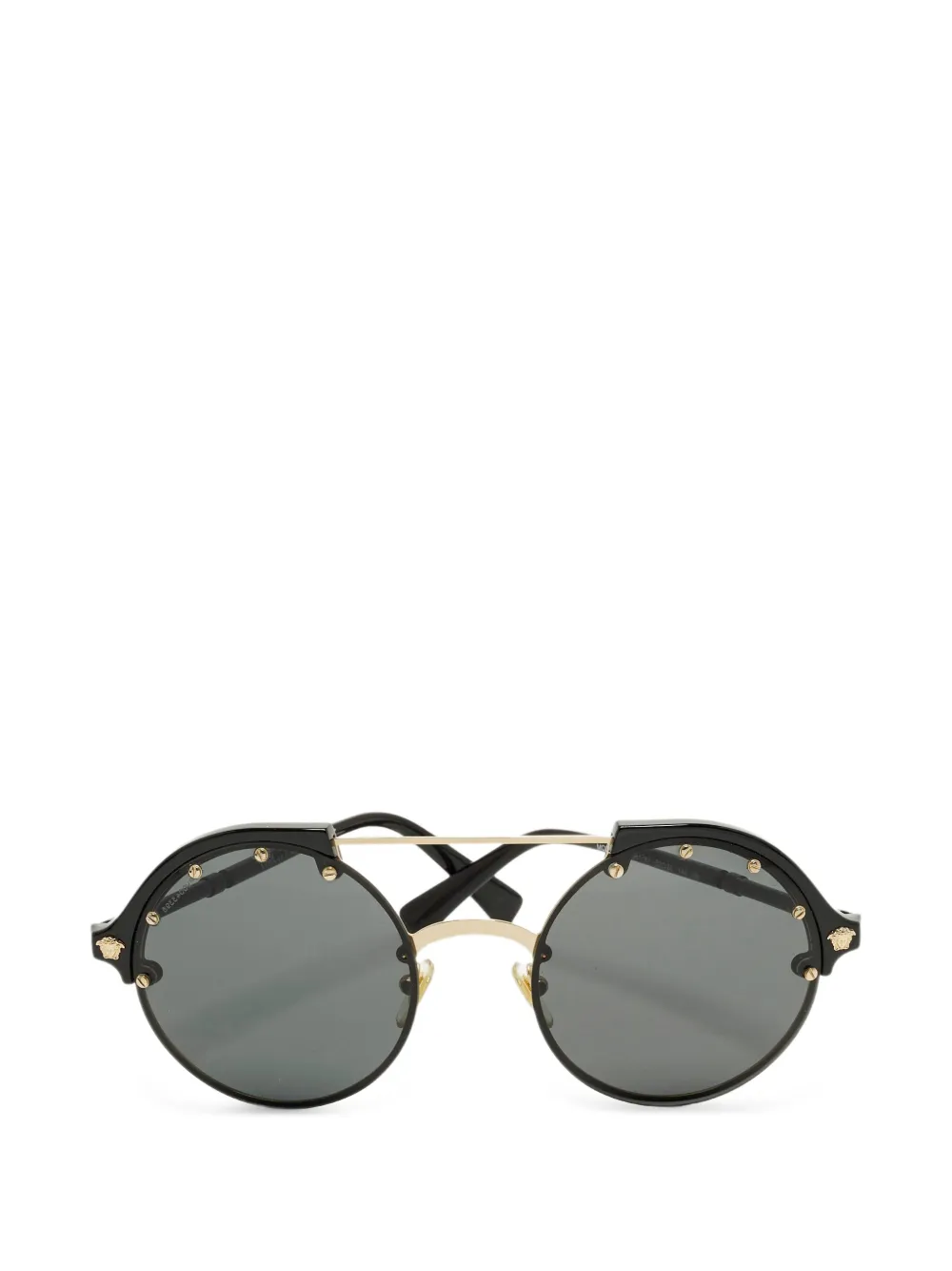 Versace Pre-Owned Medusa-stud round-frame sunglasses - Schwarz