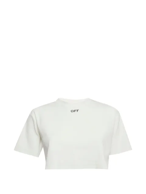 Off-White Pre-Owned logo-print rib-knit T-shirt