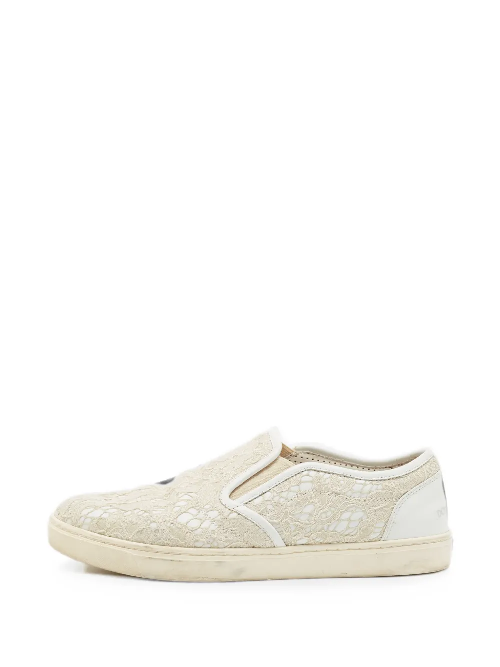 Dolce & Gabbana Pre-Owned Lace leather sneakers - Nude