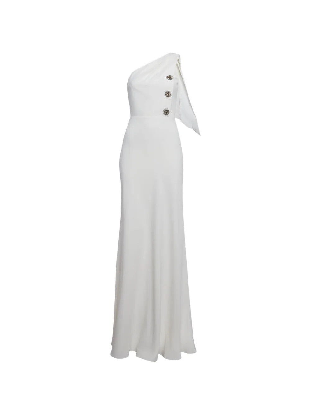 Louis Vuitton Pre-Owned one-shoulder crepe maxi dress - Weiß