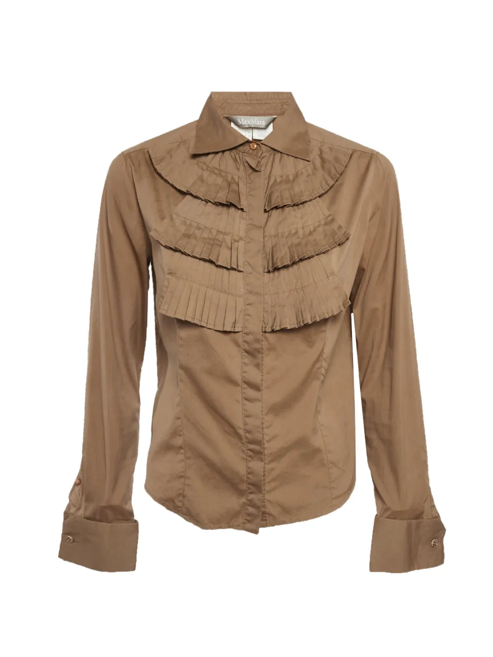 Max Mara frilled shirt - Marrone