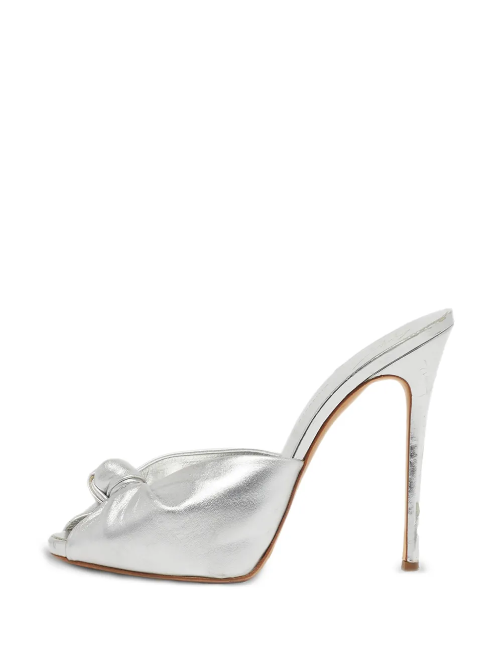 Giuseppe Zanotti Vintage knotted leather heeled mules - Argento