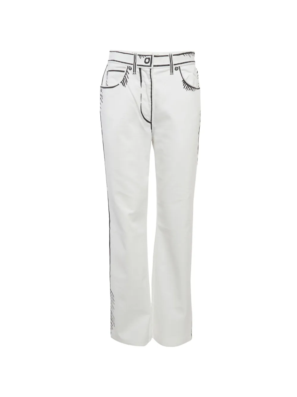 Fendi Pre-Owned Jeans con stampa Fendi x Joshua Vides - Bianco