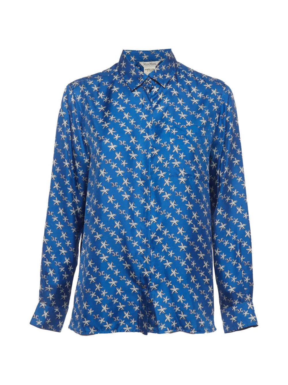 Max Mara starfish-print silk shirt - Blue