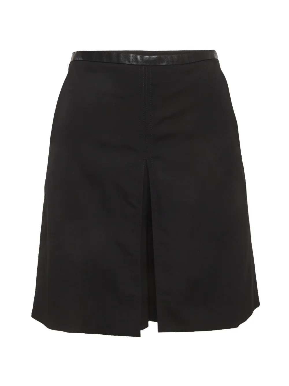 Gucci Pre-Owned Shorts con pieghe e finiture in pelle - Nero