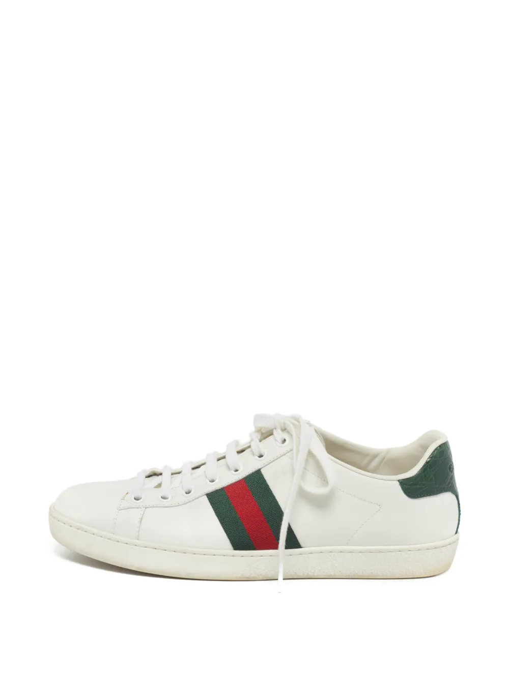 Gucci Pre-Owned Ace croc-embossed sneakers - Weiß