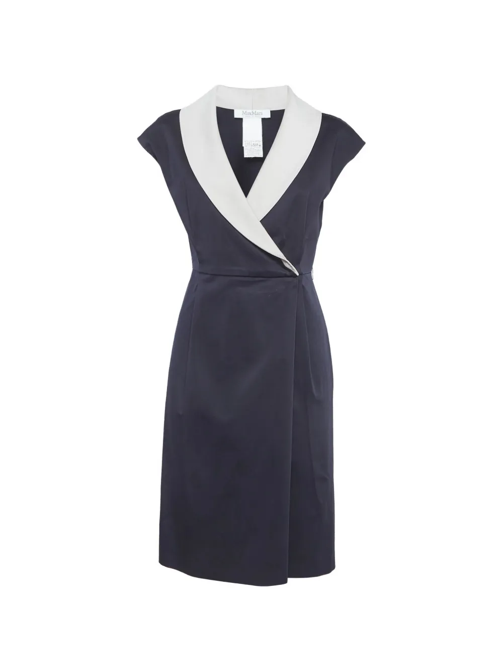 Max Mara contrast-collar midi dress - Blu