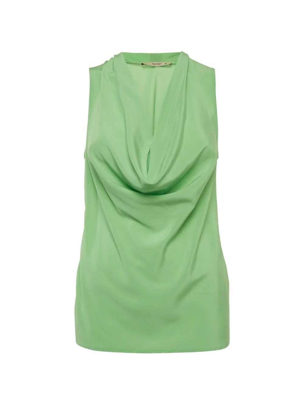 Etro Pre-Owned cowl-neck silk top - Verde