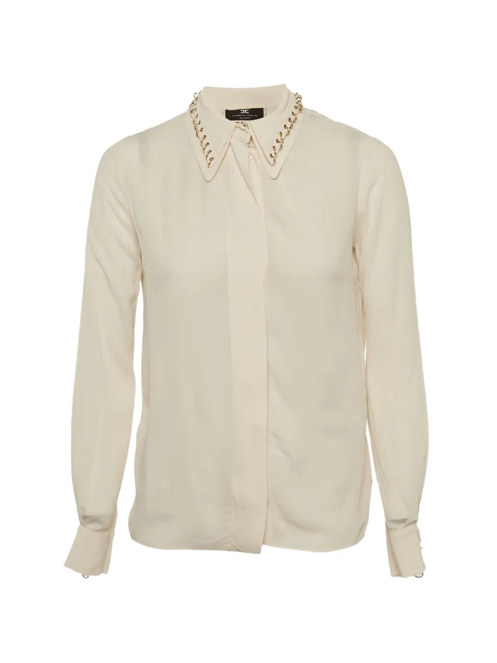 Elisabetta Franchi studded-collar long-sleeve shirt - Toni neutri