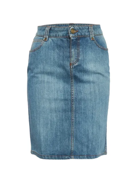 Gucci Pre-Owned floral-embroidered pencil mini skirt
