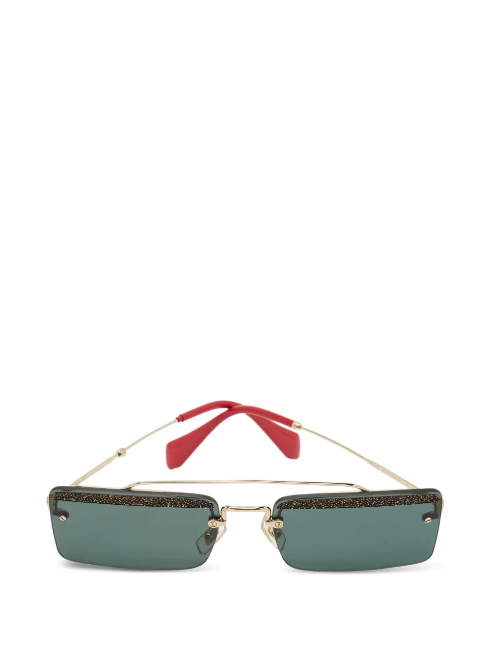 Miu Miu Pre-Owned rectangle-frame sunglasses - Oro