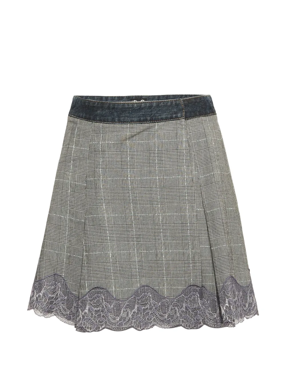 Dolce & Gabbana Pre-Owned lace-trim wrap skirt - Grigio