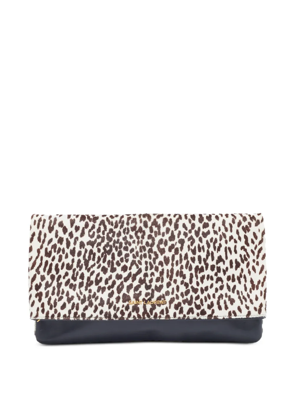 Saint Laurent Pre-Owned leopard-pattern clutch bag - Nero