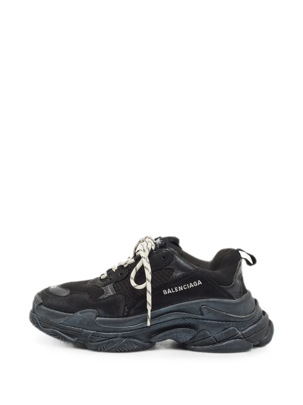 Balenciaga Pre-Owned Triple S mesh nubuck leather sneakers - Nero