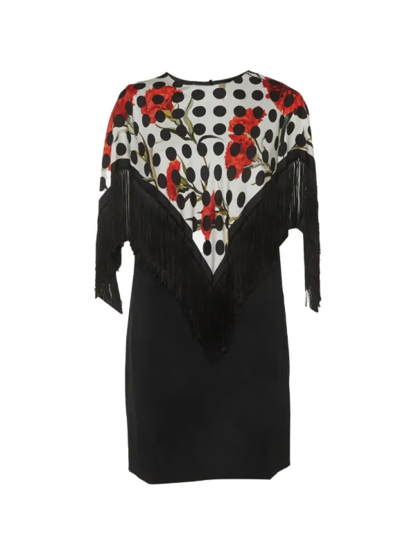 Dolce & Gabbana Pre-Owned polka-dot Fringed Mini Dress | Black