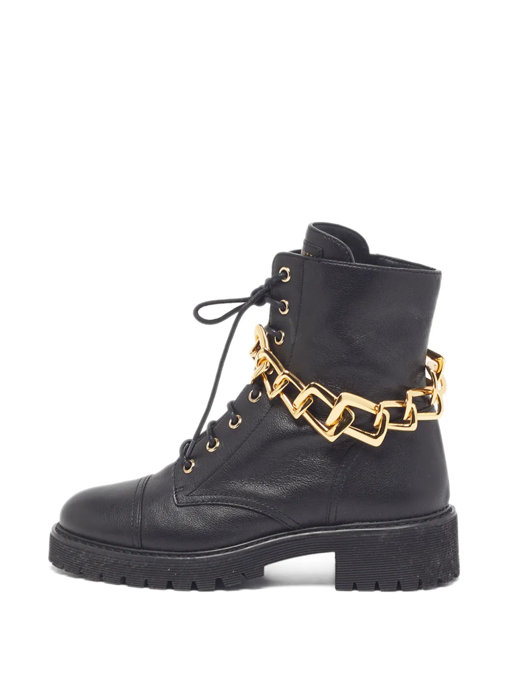 Giuseppe Zanotti Vintage chain-embellished combat boots - Nero