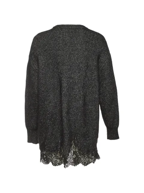 Givenchy Pre-Owned lace-trim rib-knit sweater mini dress