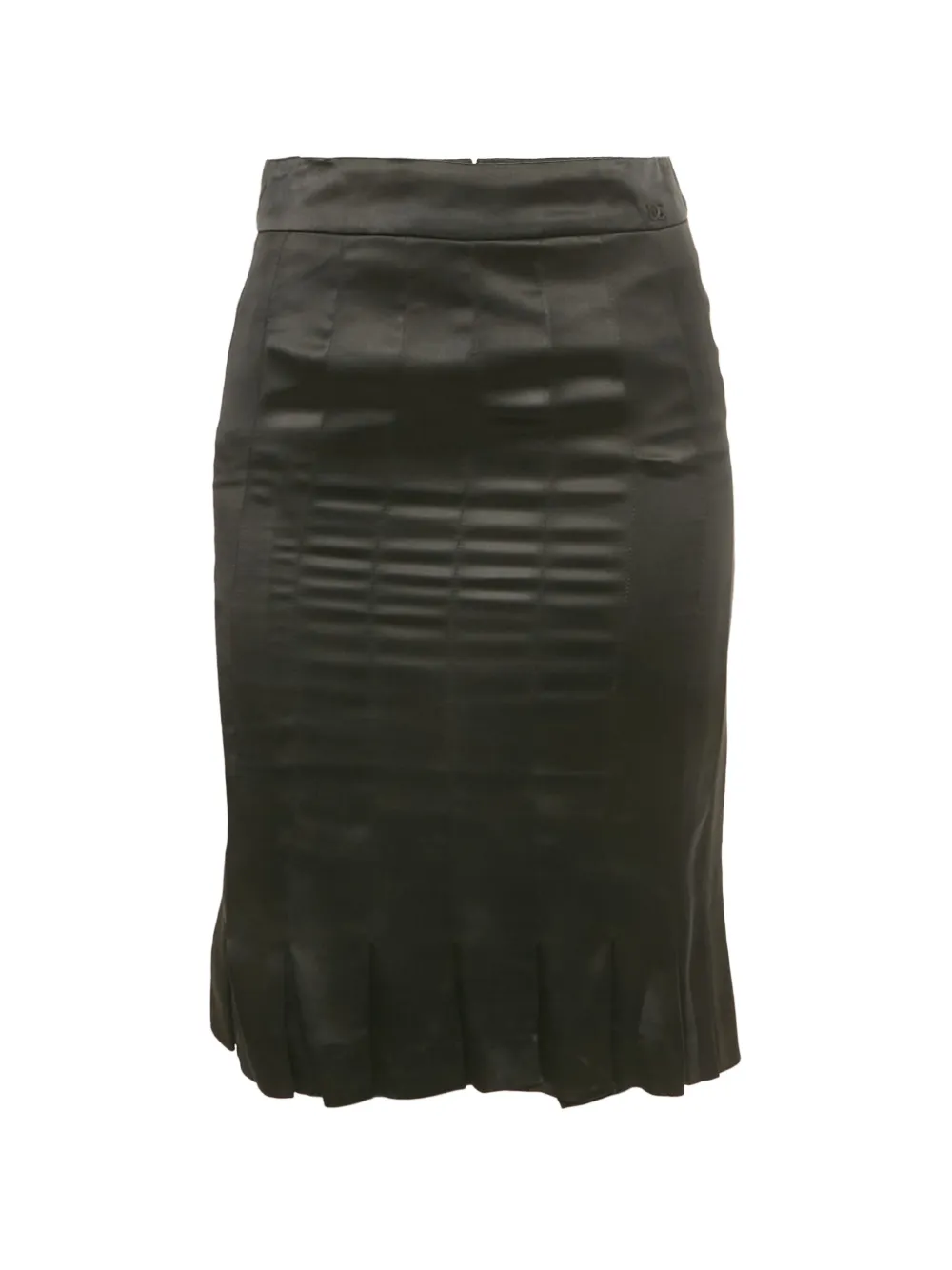 CHANEL Pre-Owned flounce satin skirt - Schwarz