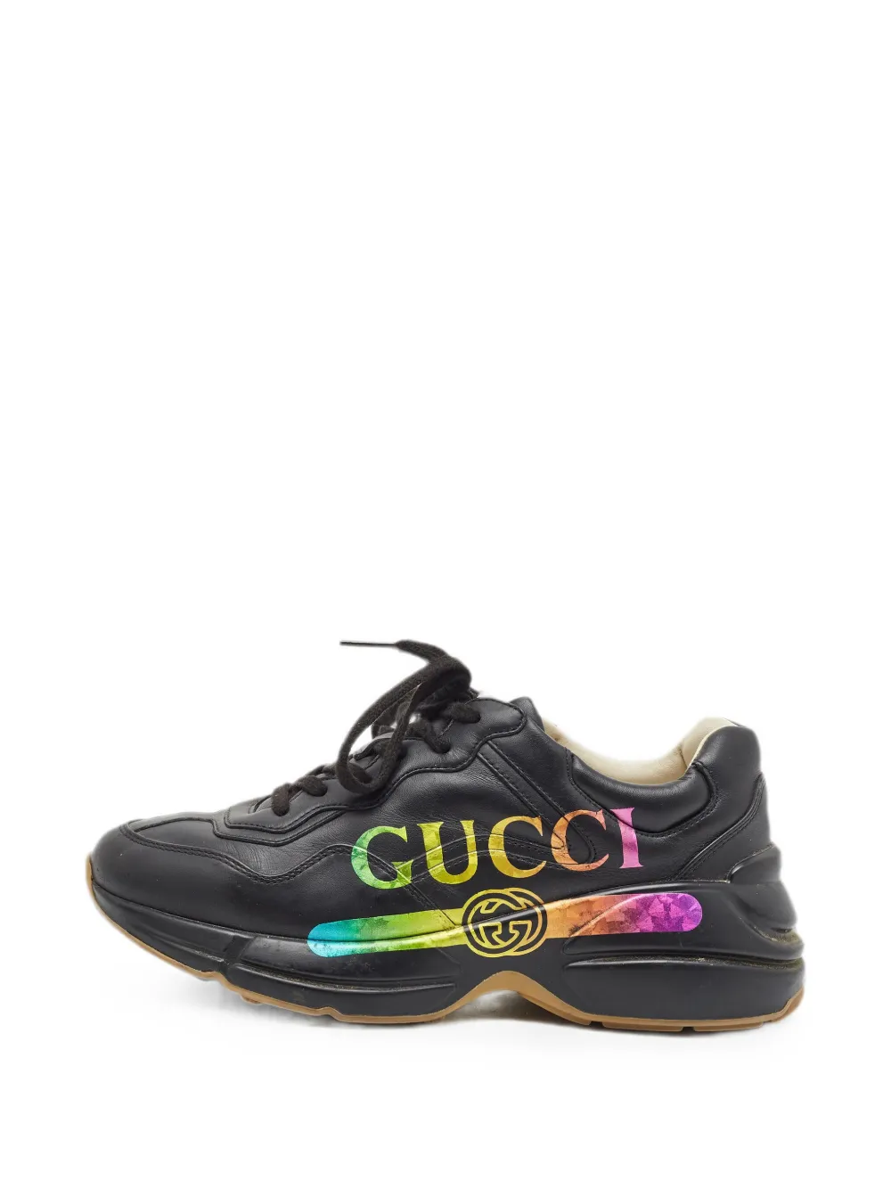 Gucci Pre-Owned Rhyton leather sneakers - Schwarz