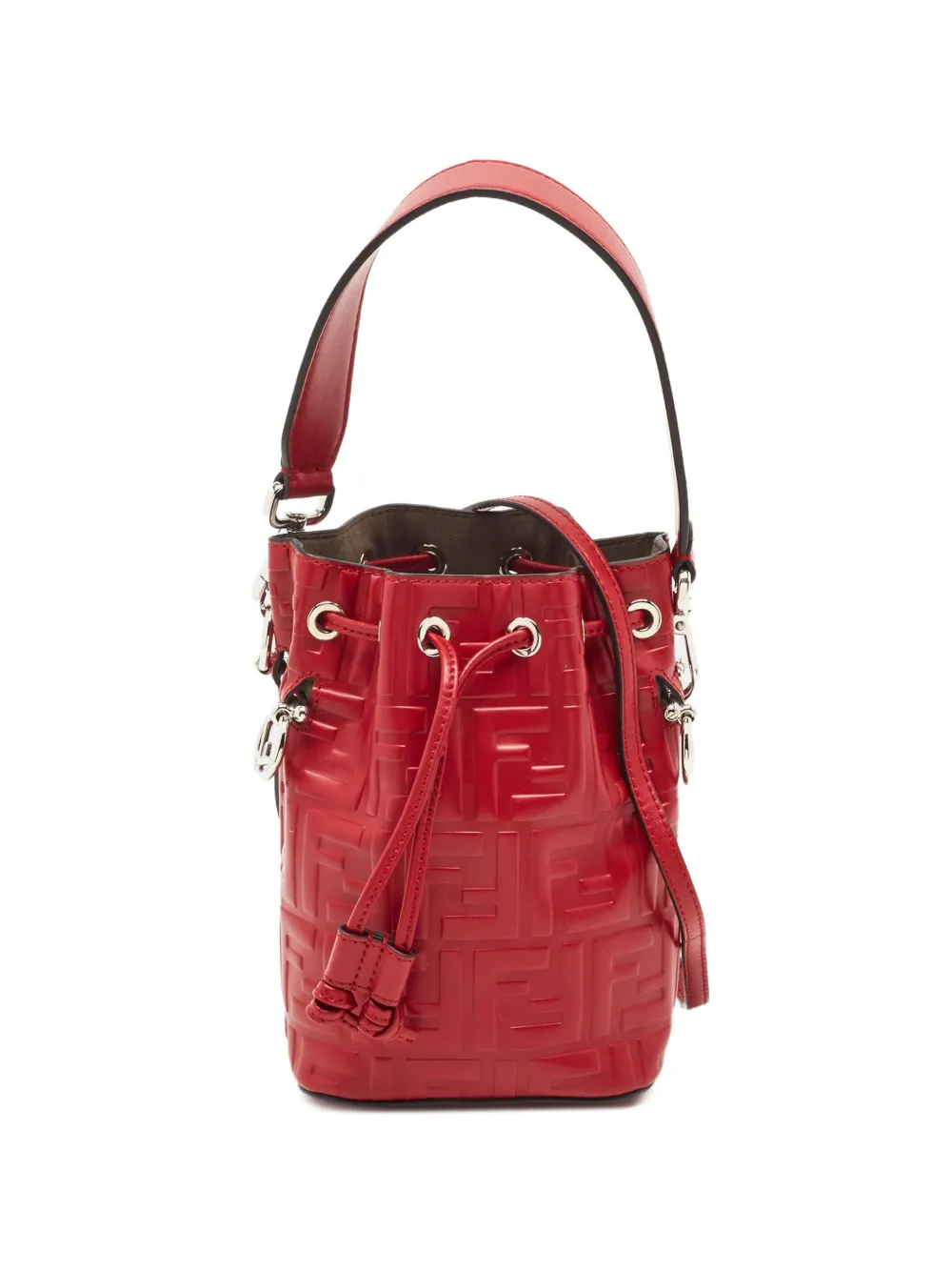 Fendi Pre-Owned Mon Tresor FF embossed bucket bag - Rosso