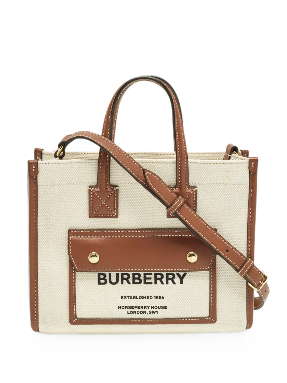 Burberry Pre-Owned mini Freya logo-detail tote bag - Toni neutri