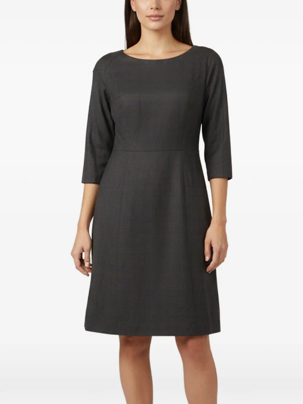 Kenzo Pre-Owned plaid sheath midi dress - Grigio